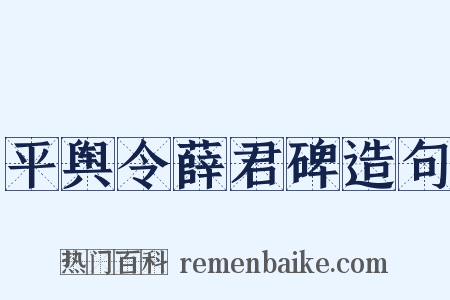 平舆令薛君碑造句是什么意思的图片